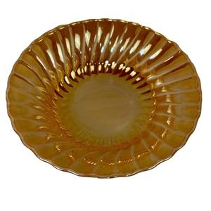 Vintage FireKing Ovenproof Peach Luster Serving Bowl Anchor Hocking 8.5" Round